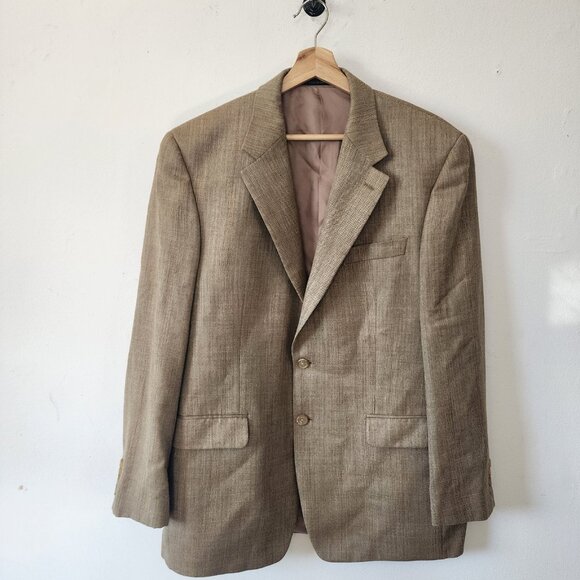 Mens Lauren Ralph Lauren Brown Blazer Linen Silk Wool Blend 42R - Picture 1 of 9